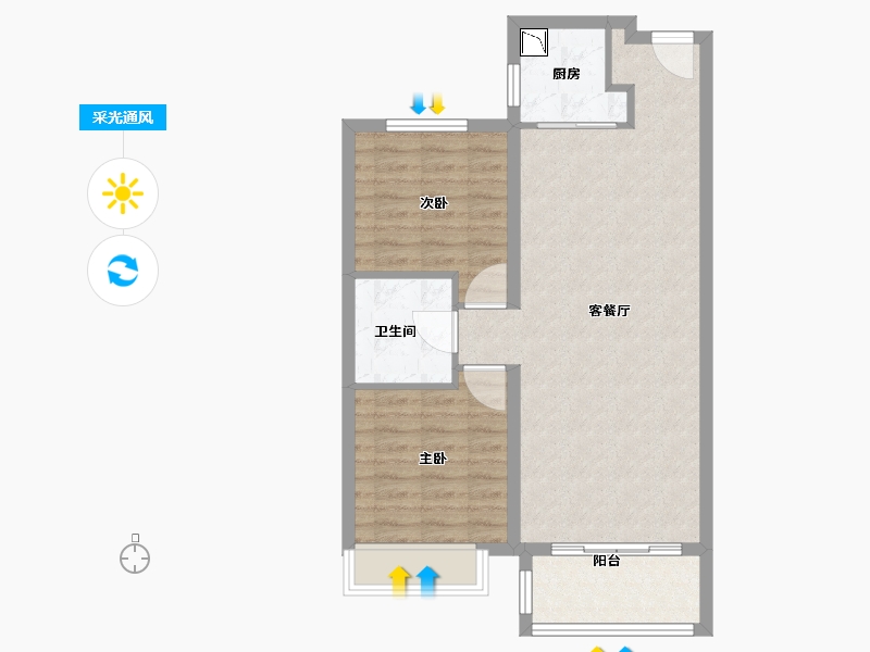 黑龙江省-哈尔滨市-新松·未来ONE-71.00-户型库-采光通风