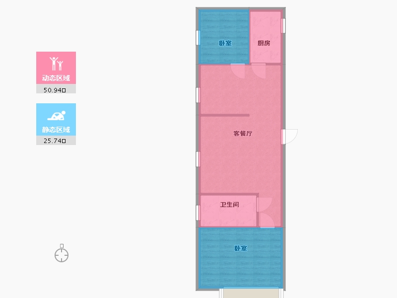 辽宁省-丹东市-天诚佳园二期-70.00-户型库-动静分区