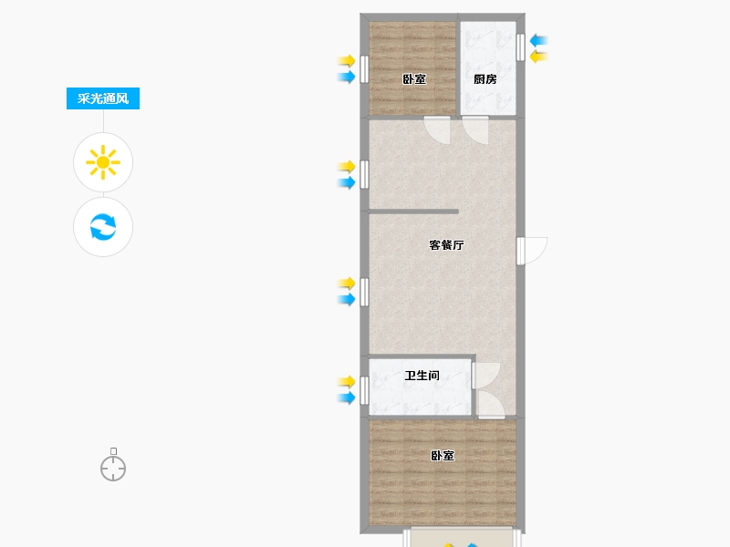 辽宁省-丹东市-天诚佳园二期-70.00-户型库-采光通风