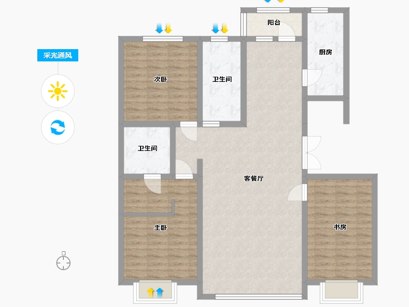 吉林省-白城市-萬象府-110.09-户型库-采光通风