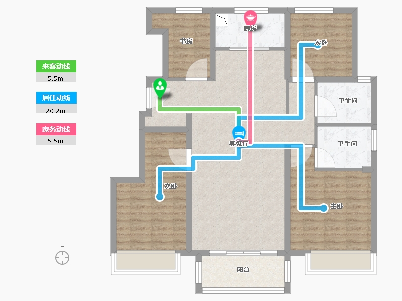 黑龙江省-哈尔滨市-新松·未来ONE-104.01-户型库-动静线