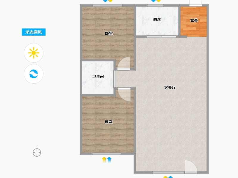 辽宁省-盘锦市-纳帕溪谷·瑞府-72.21-户型库-采光通风