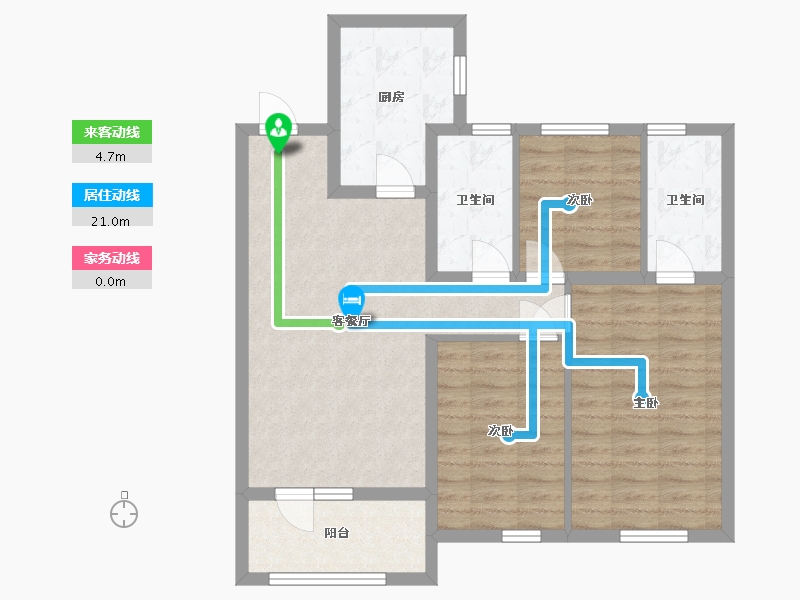 辽宁省-沈阳市-新湖仙林金谷-82.56-户型库-动静线