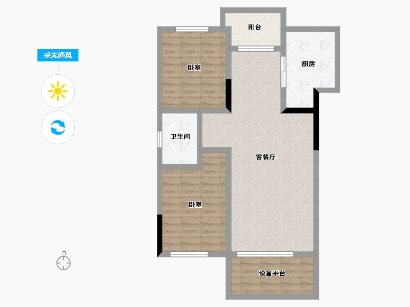 辽宁省-盘锦市-总部生态城·泰郡三期-83.28-户型库-采光通风