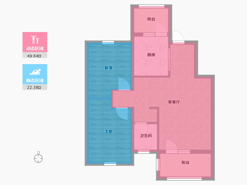 辽宁省-大连市-隆昌世家-63.73-户型库-动静分区