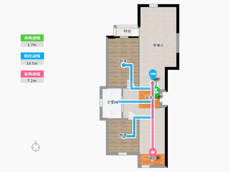 北京-北京市-幸福里-75.47-户型库-动静线