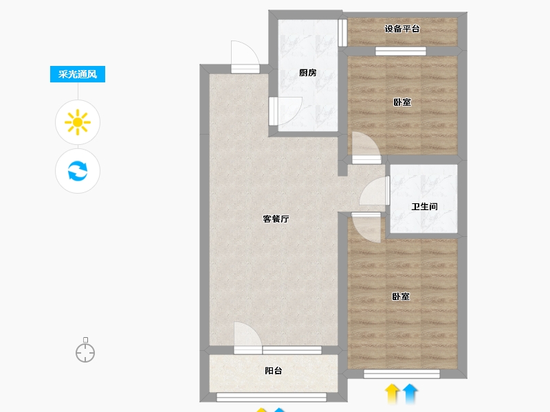 辽宁省-沈阳市-府城名著-61.26-户型库-采光通风