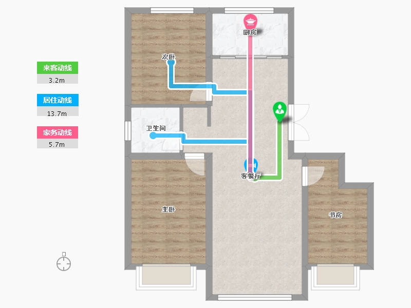 内蒙古自治区-呼和浩特市-城发绿园-79.20-户型库-动静线