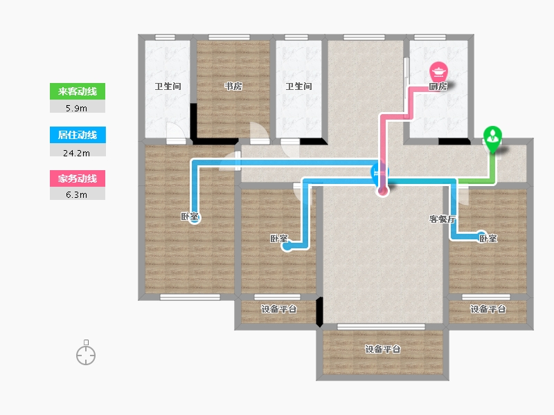 辽宁省-盘锦市-总部生态城·泰郡三期-159.76-户型库-动静线