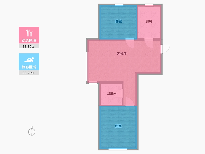 辽宁省-鞍山市-宝居朗庭国际-55.50-户型库-动静分区