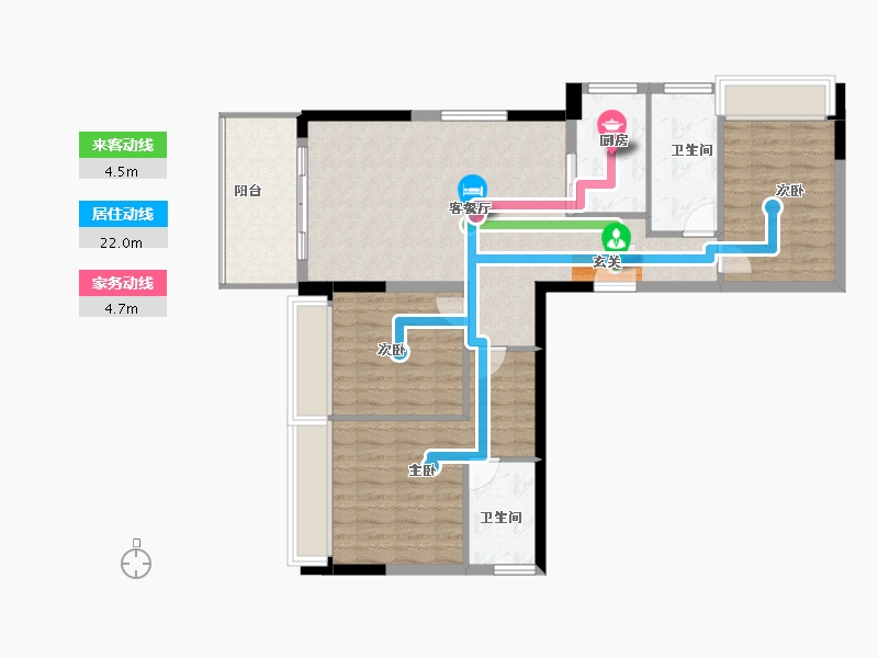 云南省-曲靖市-富源宏发梧桐苑-90.00-户型库-动静线