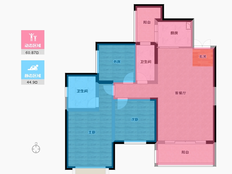 云南省-曲靖市-富康城公园首府-93.84-户型库-动静分区