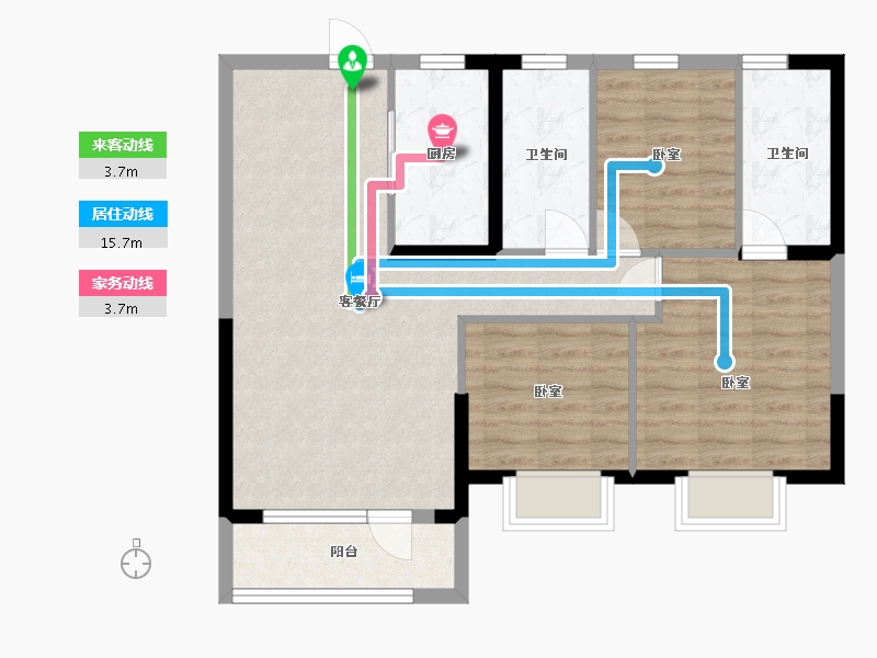 辽宁省-沈阳市-碧桂园大城印象-80.14-户型库-动静线