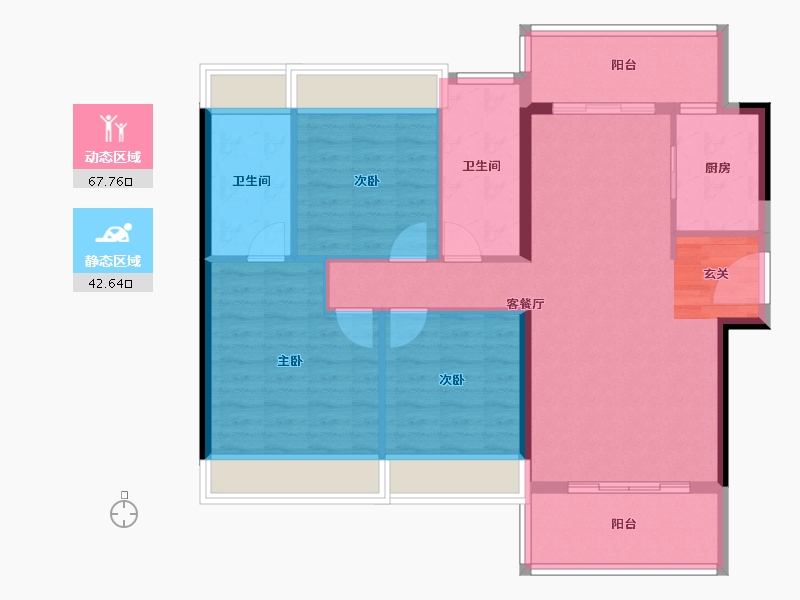 云南省-曲靖市-富源宏发梧桐苑-100.00-户型库-动静分区