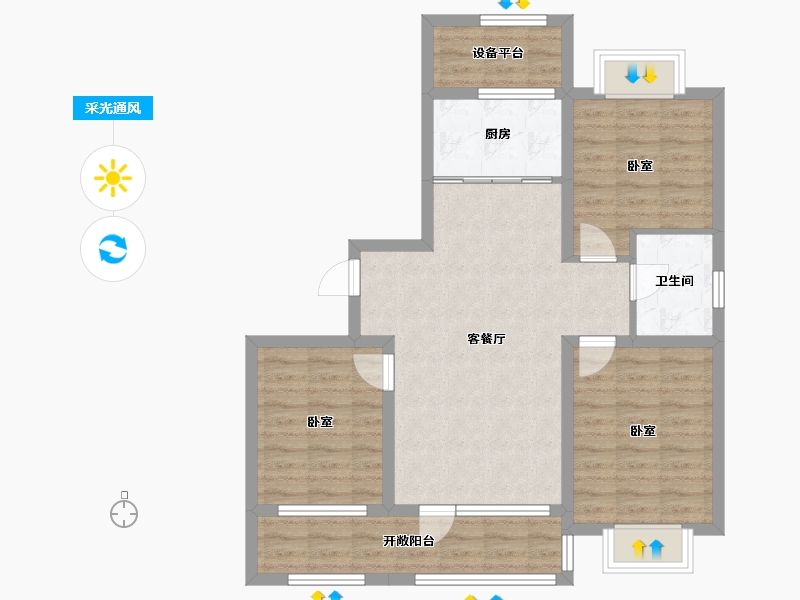 吉林省-四平市-四平吴中桃花源-81.07-户型库-采光通风