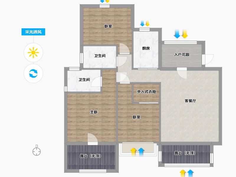 辽宁省-鞍山市-鞍山港中旅汤泉公馆-101.75-户型库-采光通风