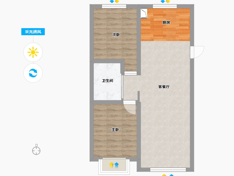 吉林省-白城市-萬象府-57.46-户型库-采光通风