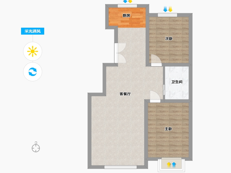 吉林省-白城市-萬象府-68.12-户型库-采光通风