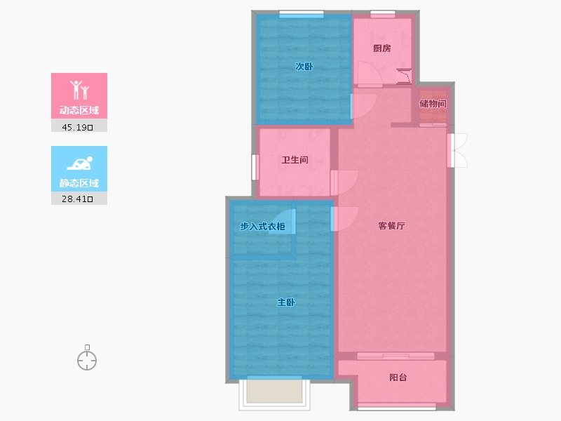 河北省-保定市-朝阳首府澜园-65.10-户型库-动静分区