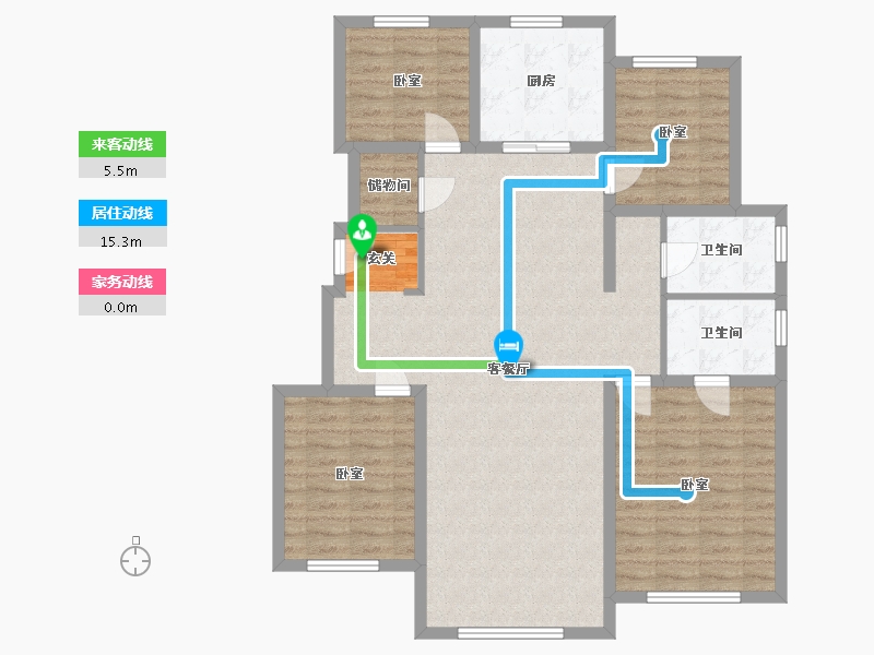 辽宁省-本溪市-中金泓府(本溪）-113.45-户型库-动静线