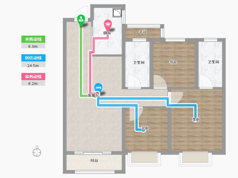 黑龙江省-哈尔滨市-中海•观澜庭-98.01-户型库-动静线