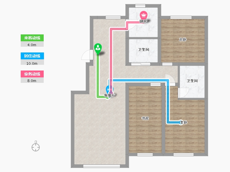 吉林省-白城市-四季华城御苑-96.08-户型库-动静线