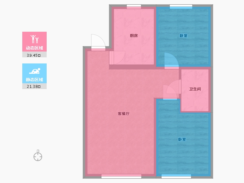 辽宁省-鞍山市-宝居朗庭国际-53.93-户型库-动静分区