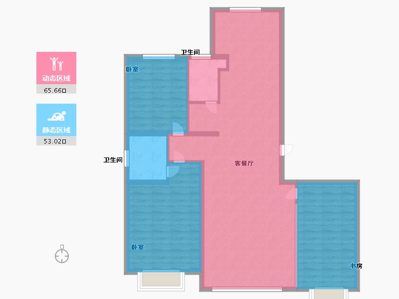 内蒙古自治区-呼和浩特市-大境-108.00-户型库-动静分区