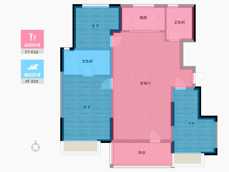 辽宁省-大连市-和山步云谷-93.00-户型库-动静分区