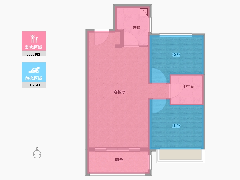 黑龙江省-哈尔滨市-新松·未来ONE-71.01-户型库-动静分区