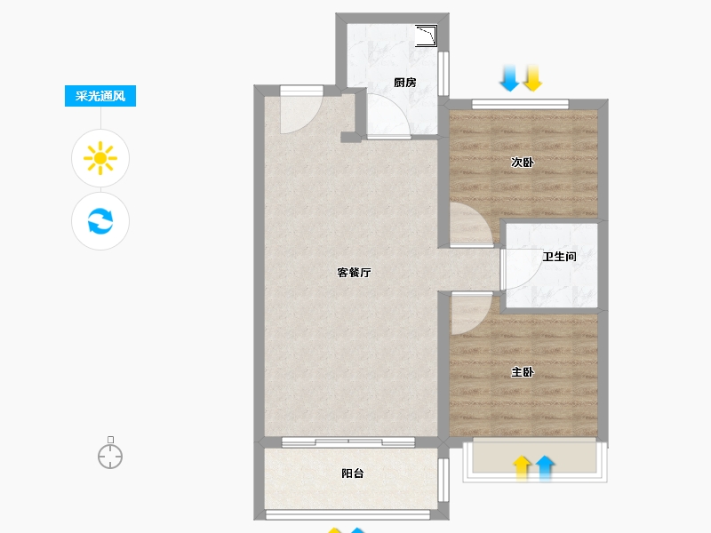 黑龙江省-哈尔滨市-新松·未来ONE-71.01-户型库-采光通风