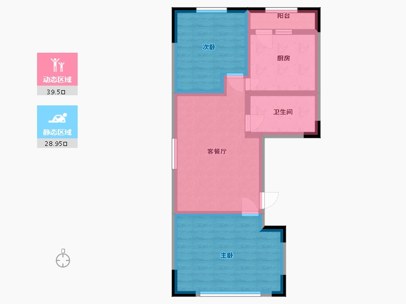 吉林省-延边朝鲜族自治州-苹果社区-60.00-户型库-动静分区