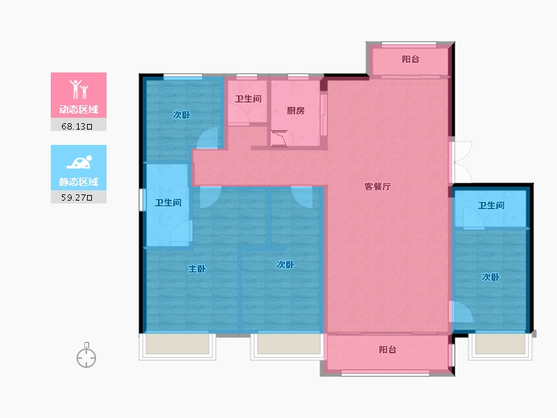 黑龙江省-哈尔滨市-哈尔滨宝能城-115.17-户型库-动静分区