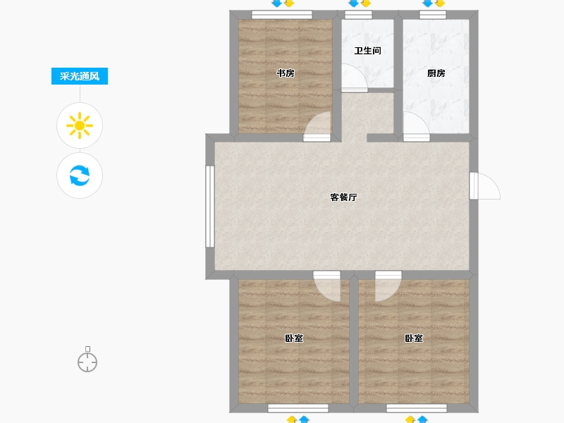 吉林省-四平市-四平紫微公馆-74.07-户型库-采光通风