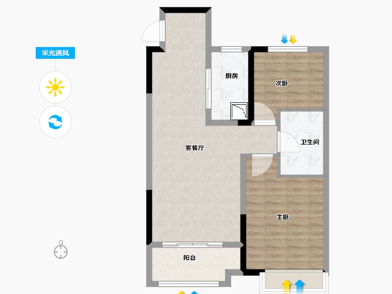 黑龙江省-哈尔滨市-哈尔滨宝能城-73.00-户型库-采光通风