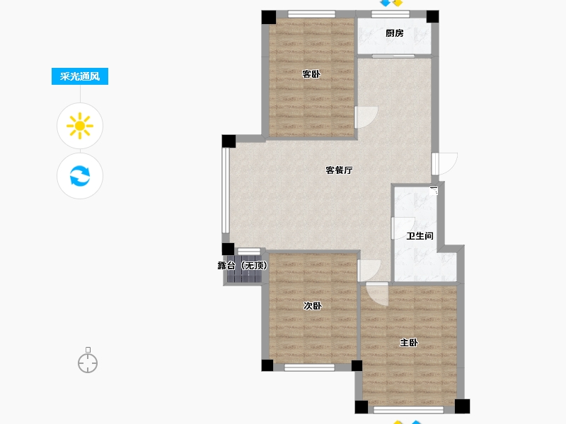 辽宁省-丹东市-五州·御山首府-83.47-户型库-采光通风