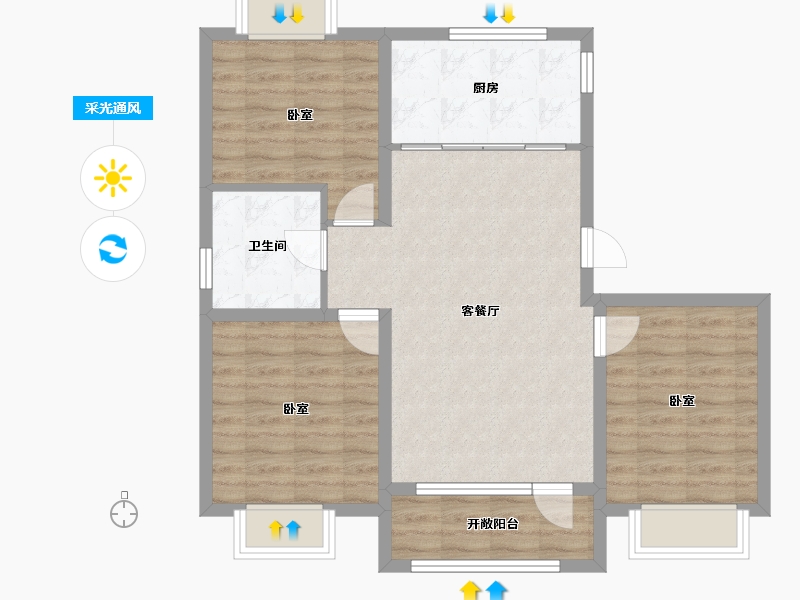 吉林省-四平市-四平吴中桃花源-78.78-户型库-采光通风