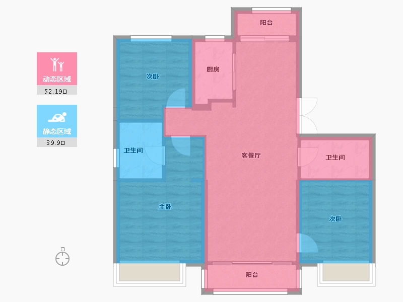 黑龙江省-哈尔滨市-哈尔滨宝能城-83.09-户型库-动静分区