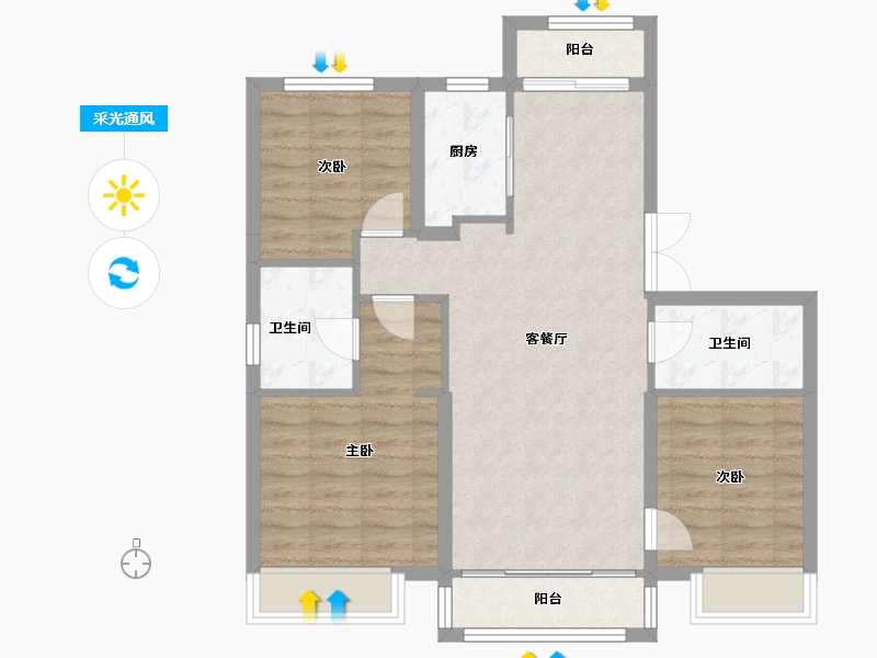 黑龙江省-哈尔滨市-哈尔滨宝能城-83.09-户型库-采光通风