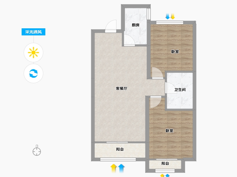 吉林省-四平市-四平紫微公馆-63.50-户型库-采光通风