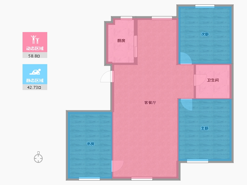 吉林省-白城市-鹤城壹号院-93.27-户型库-动静分区