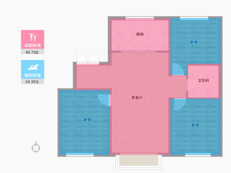 吉林省-四平市-四平吴中桃花源-75.25-户型库-动静分区