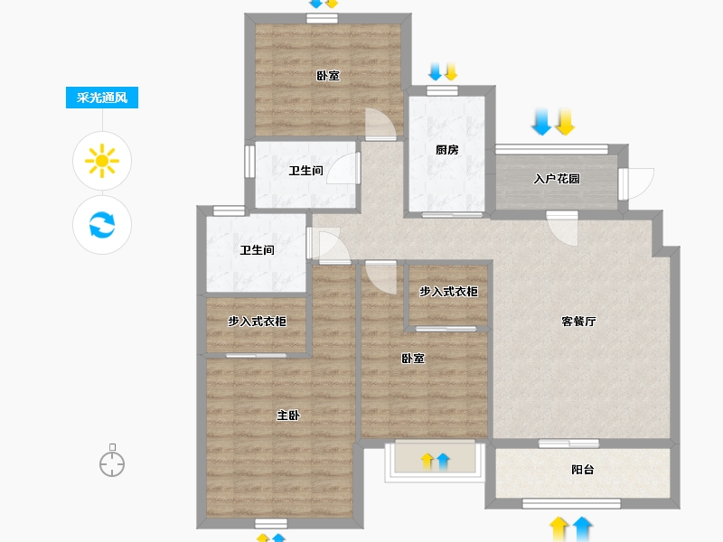 辽宁省-鞍山市-鞍山港中旅汤泉公馆-101.54-户型库-采光通风