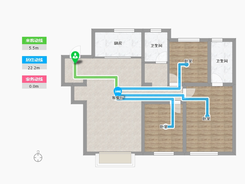 吉林省-四平市-四平吴中桃花源-85.46-户型库-动静线