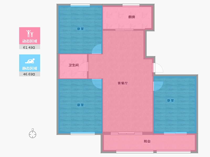 吉林省-四平市-四平九洲第五郡-99.57-户型库-动静分区