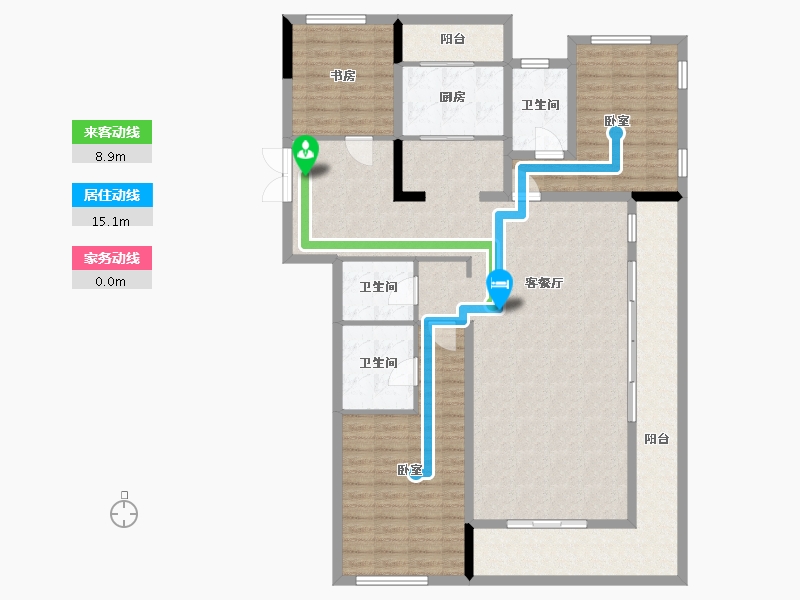 云南省-昆明市-世博生态城蓝湖邻里-142.88-户型库-动静线