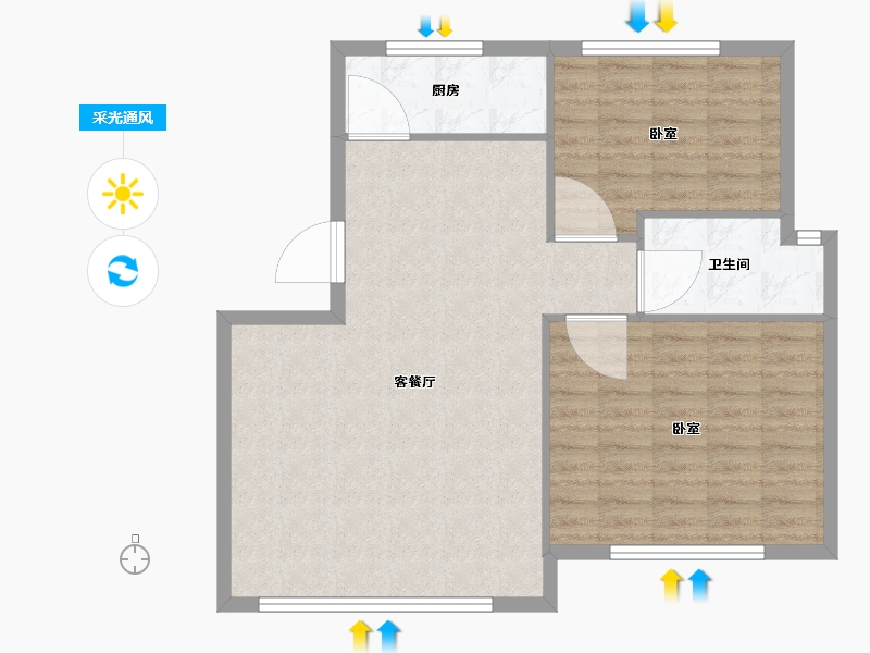 辽宁省-营口市-富甲天下福郡-82.00-户型库-采光通风