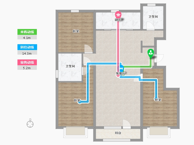 辽宁省-丹东市-恒景·溪山上華居-112.12-户型库-动静线