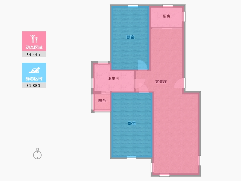 辽宁省-丹东市-东都屹景-77.68-户型库-动静分区