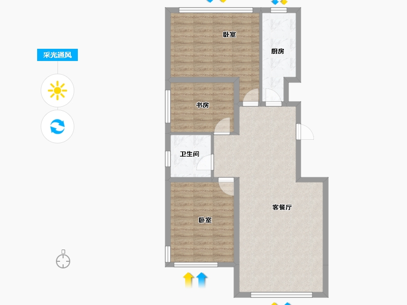 吉林省-四平市-四平顺达・东樾府-83.54-户型库-采光通风